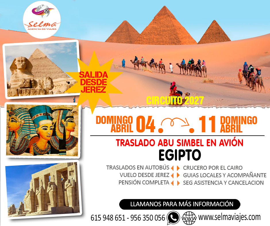 Circuito Cultural en para Grupos :: Magico Egipto :: Vuelo desde Jerez de la Frontera :: Pensión Completa :: Crucero por el Cairo .: :: 8 Días