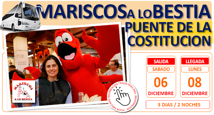 Cabecera :: Circuito Cultural len Autobús para Grupos :: Mojacar :: Mariscos a lo Bestia :: Hotel Marina Playa 4* :: Puente de Andalucia :: Pensión Completa :: 3 Días