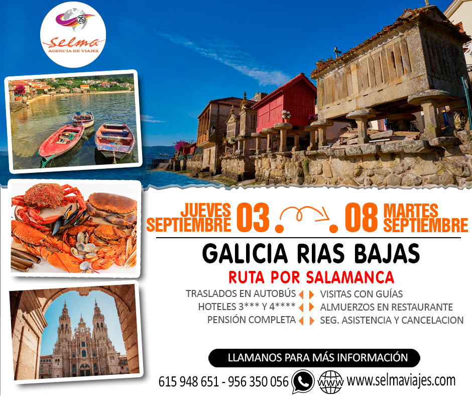 Circuito Cultural en Autobús para Grupos :: Galicia Rias Bajas :: Ruta por Salamanca :: Hoteles de 4* y 3* :: Pensión Completa :: 6 Días
