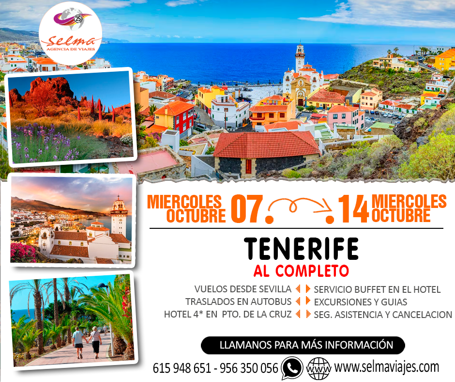 Circuito Cultural en Autobús para Grupos :: Tenerife :: Al Completo :: Vuelos desde Sevilla :: Hotel 4**** Buffet :: 8 Días