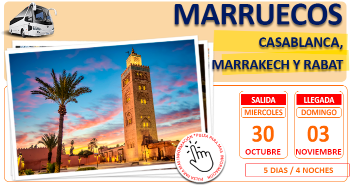 Circuito en Autobús para Grupos :: Marruecos :: Casablanca, Marrakech y Rabat :: Hoteles 4**** :: 5 Días