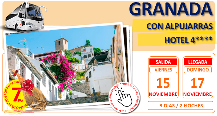 Circuito Cultural en Autocar para Grupos :: Granada :: Con Alpujarras :: Regalo de Jamon de Trevelez :: 3 Días