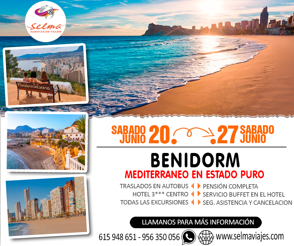 Circuito en Autocar para Grupos :: Benidorm :: Mediterraneo en estado puro :: Hotel 3*** Centro :: Pensión Completa Buffet :: 8 Días