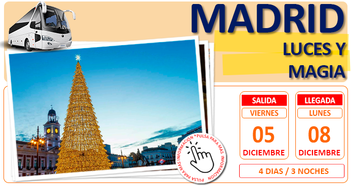 Circuito Cultural en Autocar para Grupos :: Madrid :: Navidades Mágicas :: Hotel Travelodge Mardrid Alcala 3*** :: Puente de la Inmaculada :: 4 Días