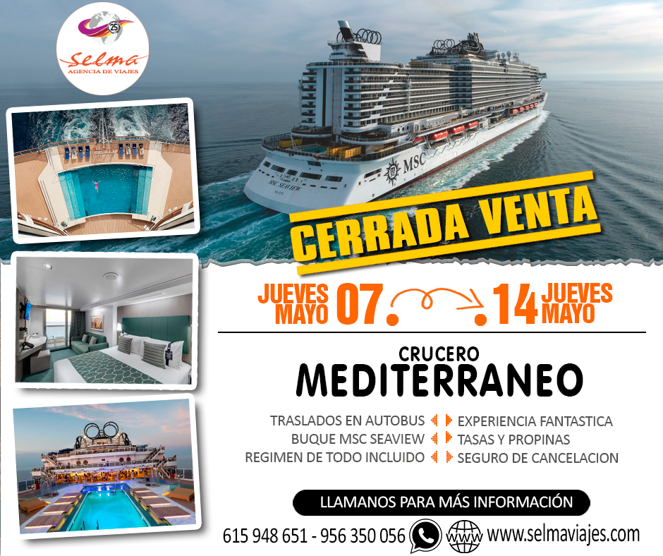 Crucero Cultural en Grupo :: Mediterraneo :: Marsella :: Génova :: Roma :: Palermo :: Ibiza :: Todo Incluido :: Easy Plus :: Buque MSC Seaview :: 8 Días