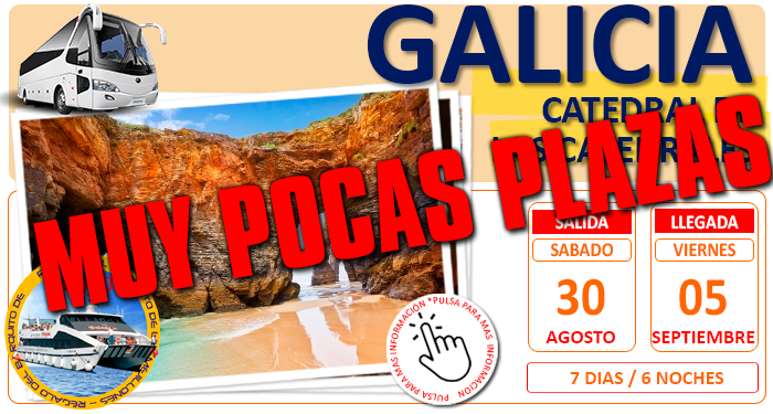 Circuito Cultural en Autobús para Grupos :: Galicia :: Playa de las Catedrales :: Gondolas de Aveiro :: Barquito de los mejillones :: Pension Completa :: 7 Días