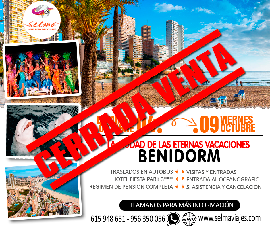 Circuito en Autocar para Grupos :: Benidorm :: Hotel 3*** Centro :: Pensión Completa :: Entradas a Visitas :: 6 Dias