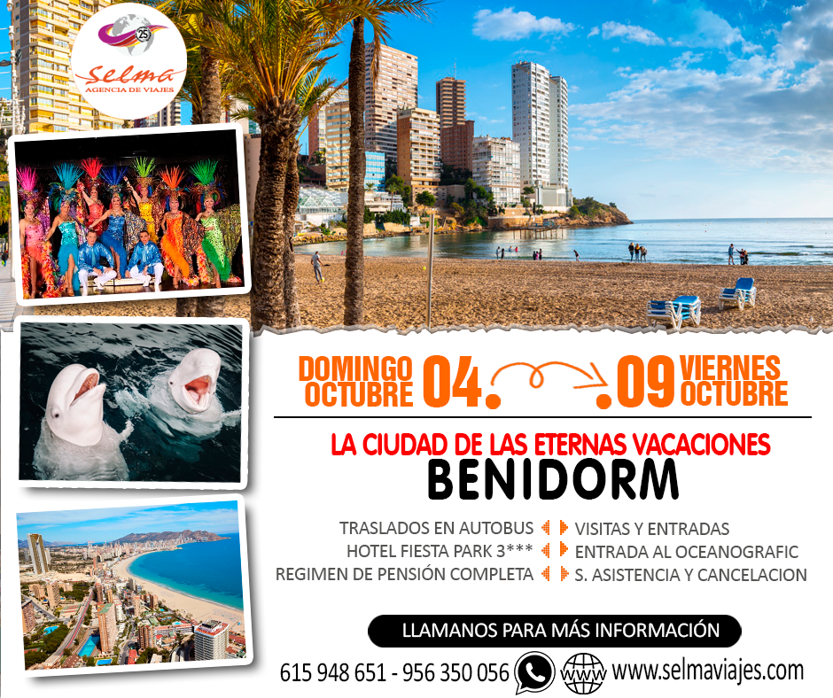 Circuito en Autocar para Grupos :: Benidorm :: Hotel 3*** Centro :: Pensión Completa :: Entradas a Visitas :: 6 Dias