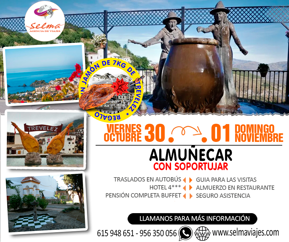 Circuito en Autocar para Grupos :: Almuñecar :: Con Soportujar :: Hotel Albayzin del Mar 4**** :: Servicio Buffet :: Pensión Complea :: 3 Días :: Regalo de Jamón de 7kg de las Alpujarras por Persona