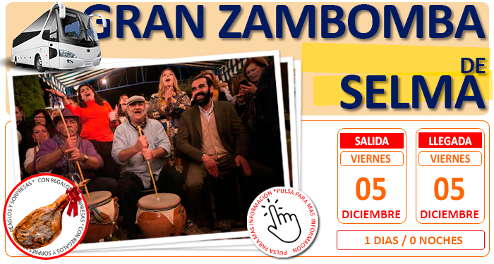 Excursion Cultural en Autocar para Grupos :: Gran Zambomba Jerezana :: Con Grupo de Zambomba y Dj :: Almuerzo 1 Días