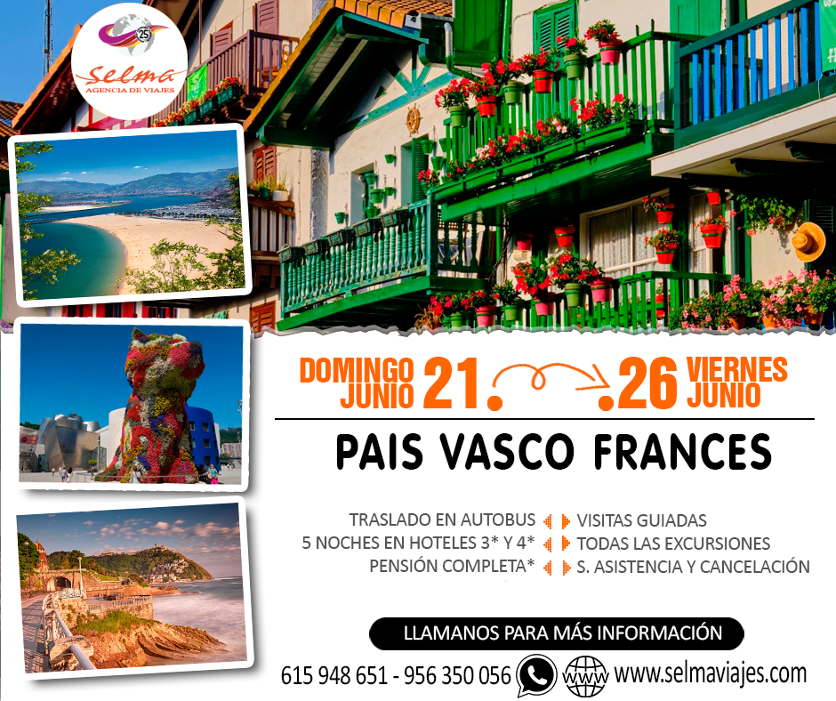 Circuito Cultural en Autocar para Grupos :: Pais Vasco Frances :: Hoteles de 3* y 4* :: Pensión Completa* :: Visitas Guiadas :: Seguro de Asistencia y Cancelación :: 6 Días