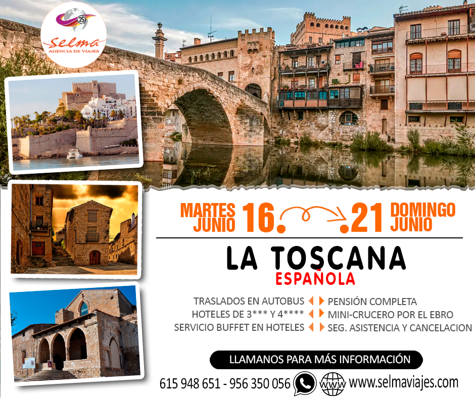 Circuito en Autocar para Grupos :: La Toscana Española :: Hoteles 3* y 4**** :: Pensión Completa :: Servicio Buffet :: Mini-Crucero por el Ebro :: 6 Dias