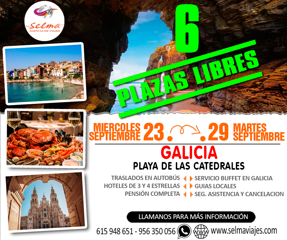 Circuito en Autocar para Grupos :: Galicia :: Playa de las Catedrales :: Hoteles de 3 y 4 estrellas :: Pensión Completa :: Entrada a la Playa de las Catedrales :: 7 Días