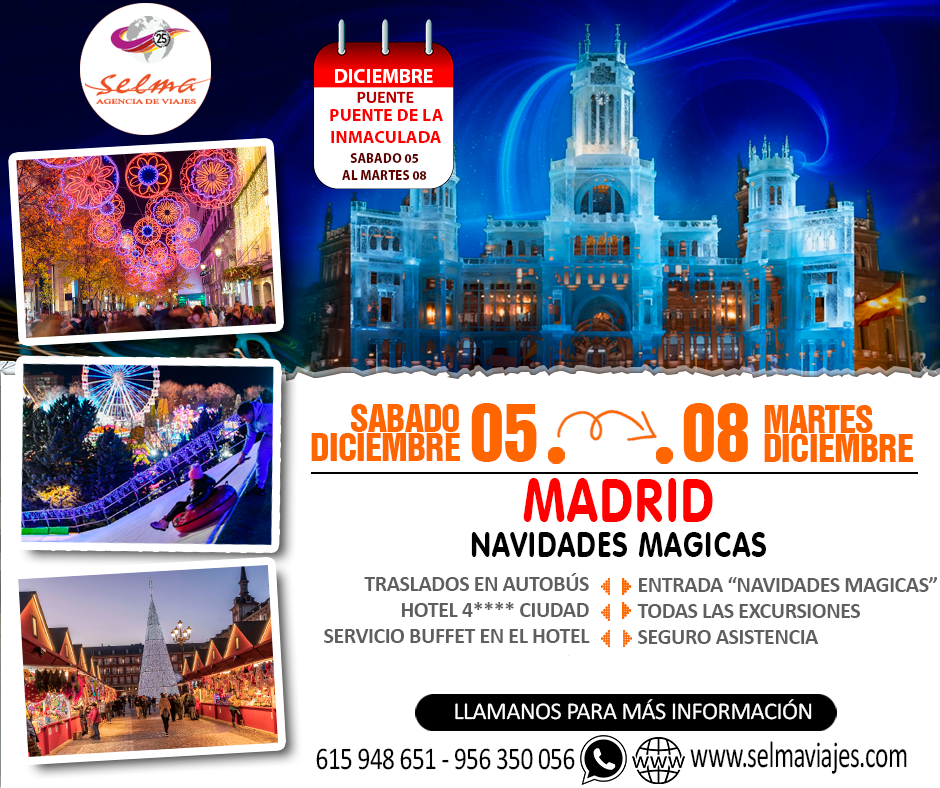 Circuito en Autocar para Grupos :: Madrid :: Navidades Magicas :: Hotel 4* Ciudad :: Visitas :: Entrada a Navidades Mágicas :: 4 Días :: Puente de la Inmaculada