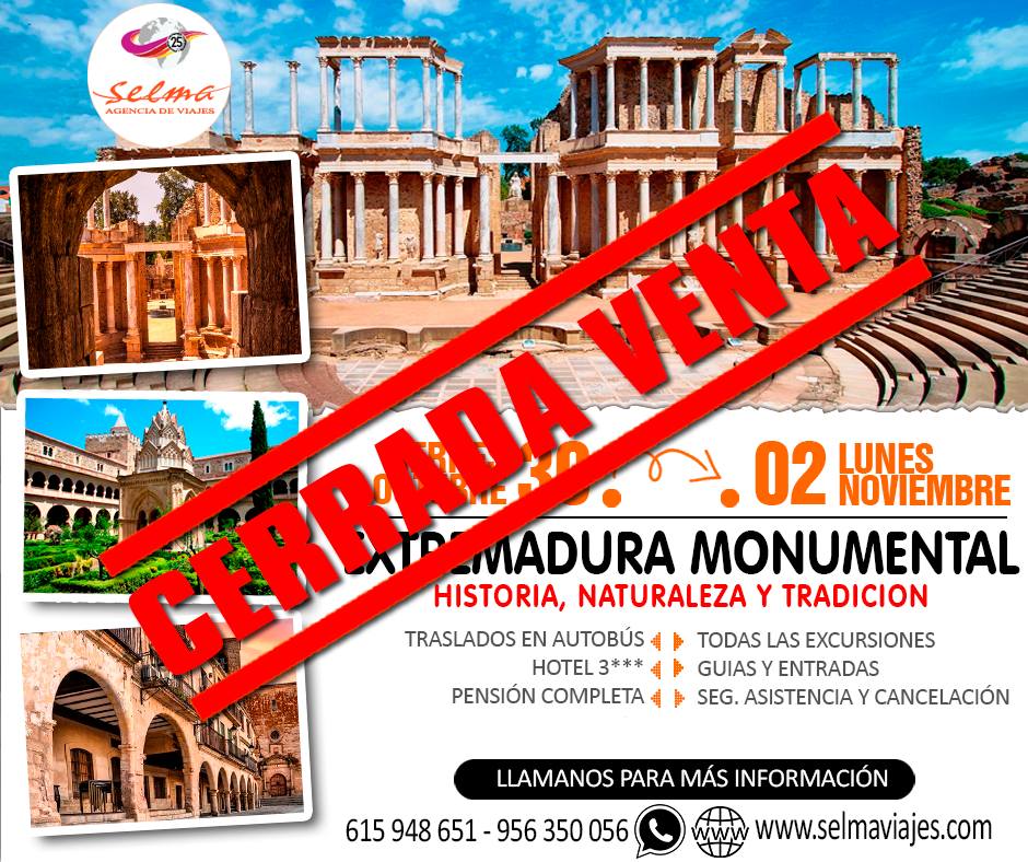 Circuito Cultural en Autobús para Grupos :: Extremadura Monumental :: Historia, Naturaleza y Tradicion :: Hotel 3*** :: Pensión Completa :: 4 Días