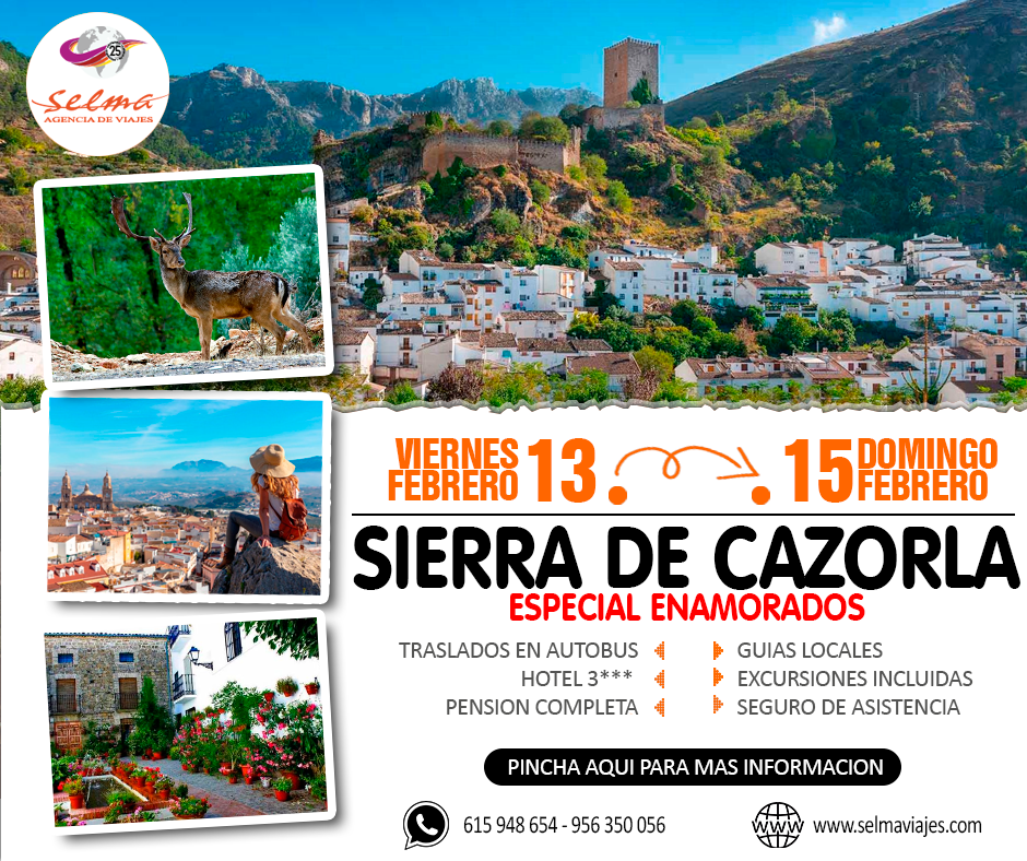 Hotel Cultural en Autobus para Grupos :: Cazorla :: Especial Enamorados :: Cena Enamorados con Baile :: Hotel Torres I 3* :: 3 Días