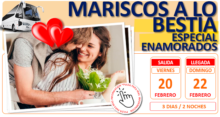 Cabecera :: Circuito Cultural len Autobús para Grupos :: Mojacar :: Mariscos a lo Bestia :: Especial Enamorados :: Hotel Marina Playa 4* :: Pensión Completa :: 3 Días