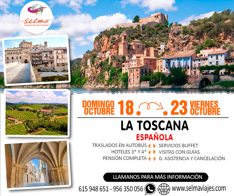 Circuito en Autocar para Grupos :: La Toscana Española :: Hoteles 3* y 4**** :: Pensión Completa :: Servicio Buffet :: Mini-Crucero por el Ebro :: 6 Dias