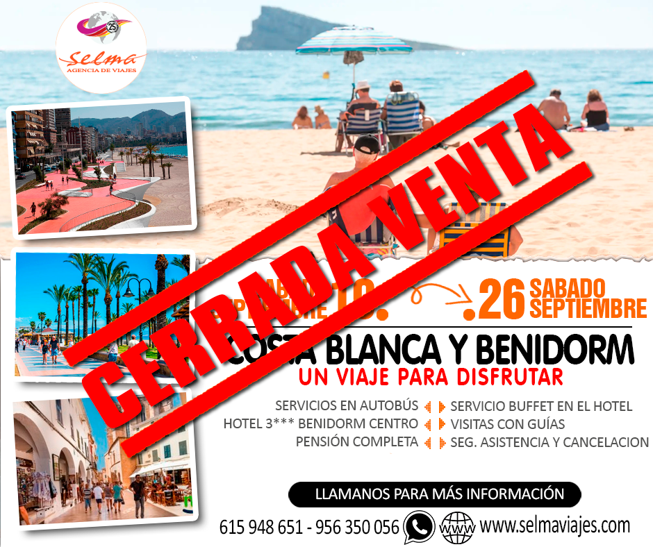Circuito Cultural en Autocar para Grupos :: Costa Blanca y Benidorm :: Hotel 3*** Centro :: Pensión Completa :: Servicio Buffet :: Visitas con Guía :: Seguro de Asistencia y Cancelación :: 8 Días