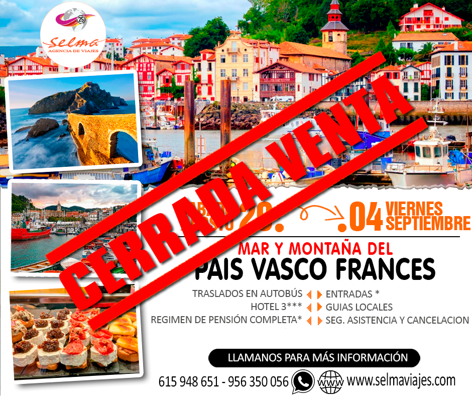 Circuito Cultural en Autocar para Grupos :: Pais Vasco Frances :: Ruta Directa :: Hotel 3*** :: Pensión Completa* :: Visitas Guiadas :: Seguro de Asistencia y Cancelación :: 7 Días
